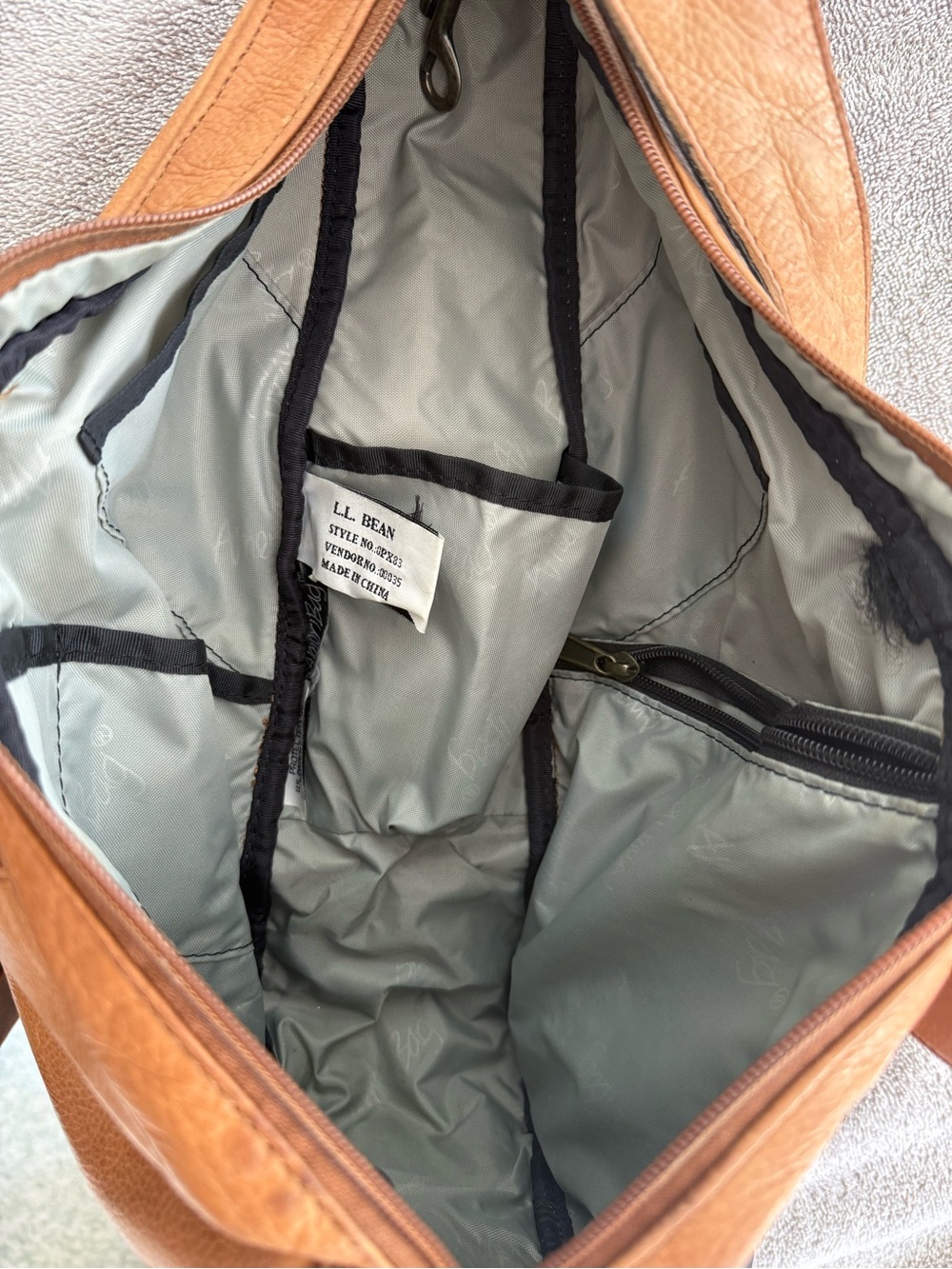 L.L. Bean Cognac Leather Sling Bag - Picture 4 of 5